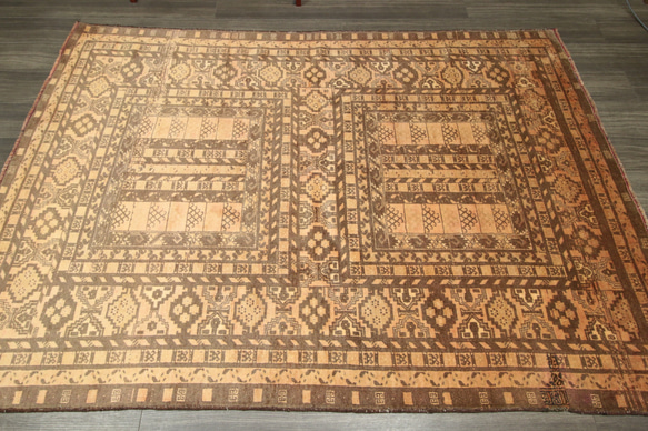 色枯れの美　アンティーク　アフガニスタン　トライバルラグ　手織り絨毯　ヴィンテージラグ　162x222cm　＃133 2枚目の画像