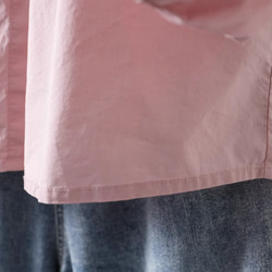 【受注制作】 4色.長袖純色シャツ 大人可愛い  コットン トップス　ゆったり ビンク 13枚目の画像