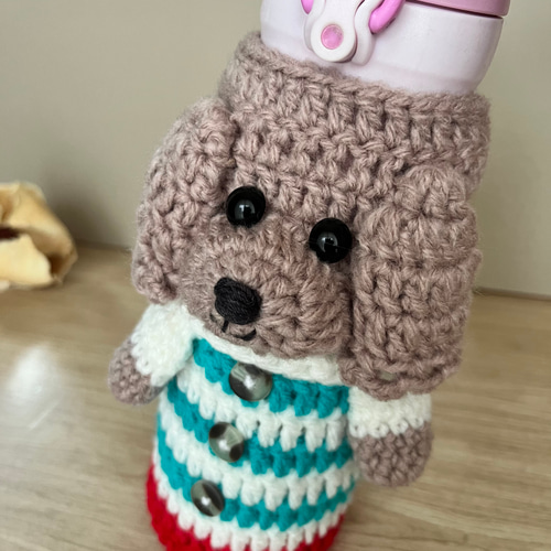 ですん様　ペットボトルカバー　トイプードル(白) ですん様 ペットボトルカバー トイプードル(白) 冷却ペットボトル