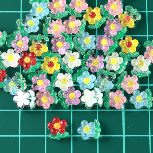 デコパーツ 花 8mm ミックス 250個 3D ネイルパーツ フラワー ミニ