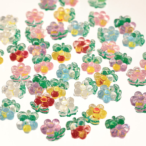 デコパーツ 花 8mm ミックス 250個 3D ネイルパーツ フラワー ミニ