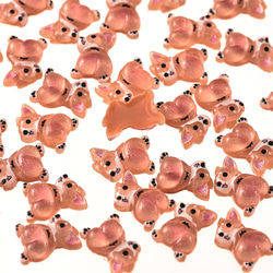 デコパーツ 動物 犬 ブラウン 11mm 250個 3D ネイルパーツ ミニ