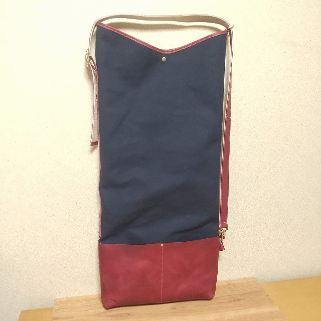 【フルオーダー】”育てる”テニスラケットバッグ　　革と帆布のオリジナルラケットケース　テニス・バドミントン