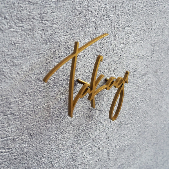 ステンレス表札（筆記体） 