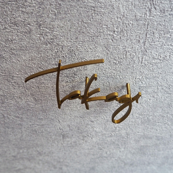 ステンレス表札（筆記体） 