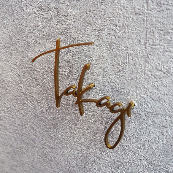 ステンレス表札（筆記体） 