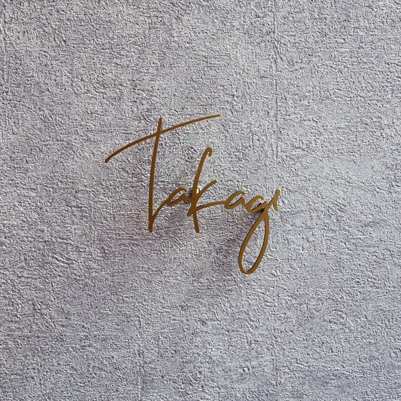 ステンレス表札（筆記体） 