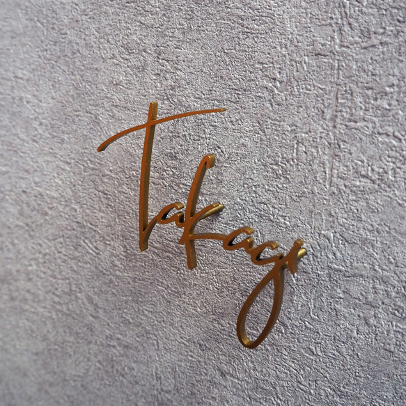 ステンレス表札（筆記体） 