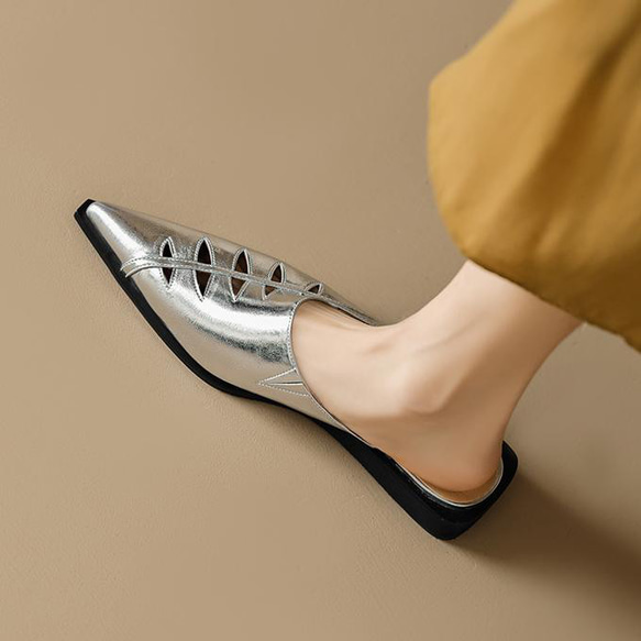 レディース本革レザー靴散歩旅行シューズ サンダル スリッパ 21.5cm～25cm 10枚目の画像