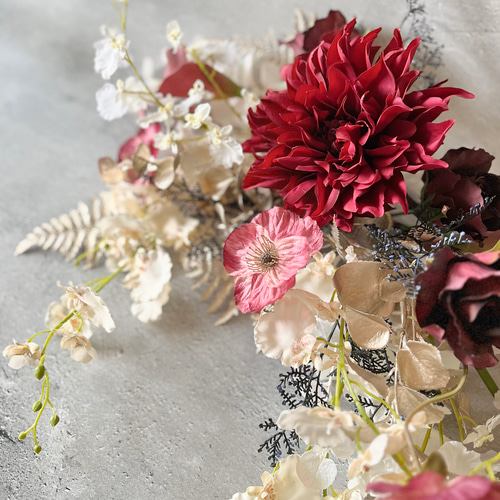 ♡♡カラードレスにぴったり♡ バレリーナブーケ アーティフィシャルフラワーブーケ 完成品ブーケ］ウェディングブーケ アーティフィシャルフラワー