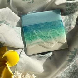 ブルーとエメラルドグリーンの海 触れたくなるアート いつまでも見