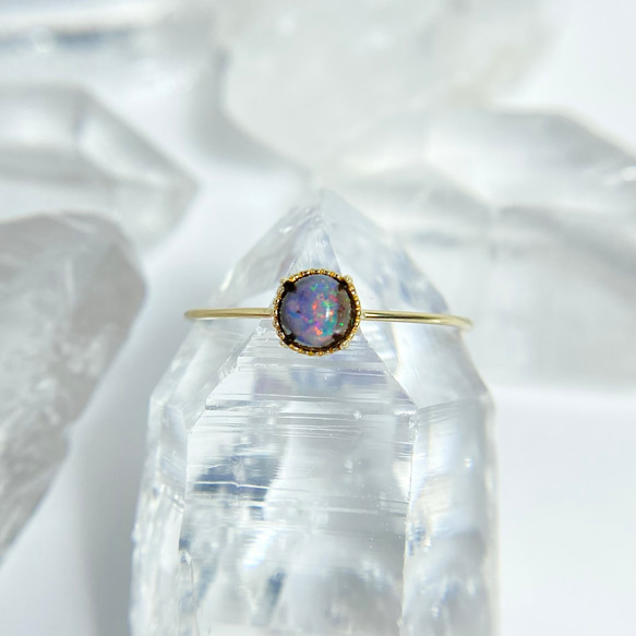 セール ボルダーオパール シルバーリング ピクチャーオパール クイーンズランド産天然ボルダーオパールリング DR148