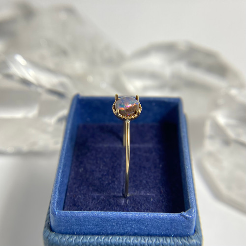 K10 天然ボルダーオパールリング （選べるサイズ）オーストラリア産