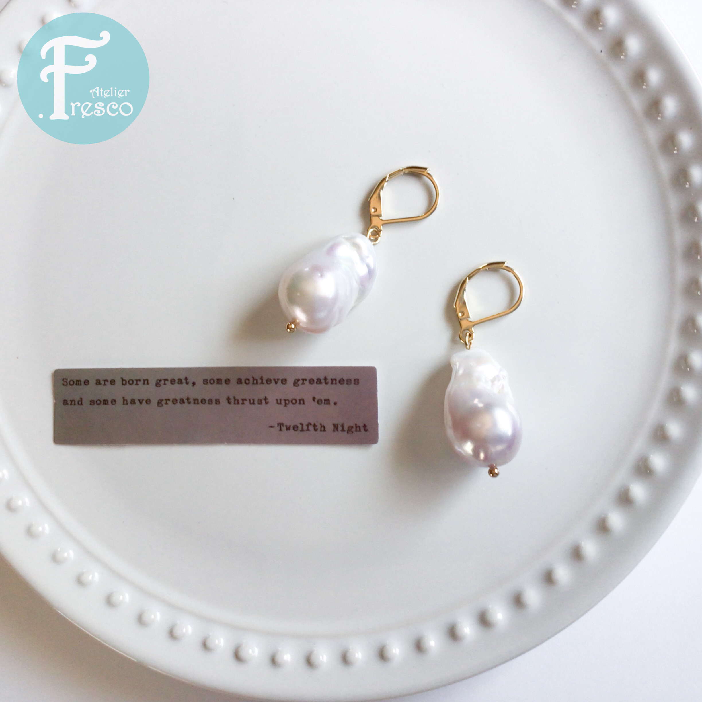 大粒バロックパールのピアス 淡水パール ステンレス 金属アレルギー対応 チタン 樹脂ピアス ノンホール