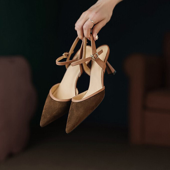 レディース本革レザー靴通勤旅行シューズ サンダルハイヒール 21.5cm～25cm 6枚目の画像