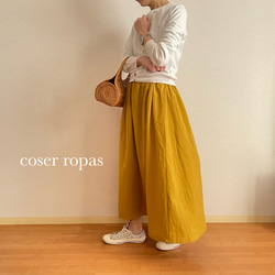 春の新作　スッキリとしたギャザースカート　黄色　ミモザ　サイズオーダー可  ロングスカート 5枚目の画像