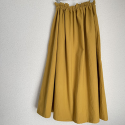 春の新作　スッキリとしたギャザースカート　黄色　ミモザ　サイズオーダー可  ロングスカート 9枚目の画像