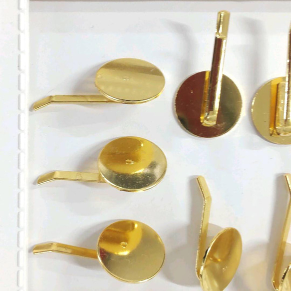 高品質　ポニーフック金具　丸皿　素材　18mm35mm ゴールド　 12個セット　ハンドメイド素材 2枚目の画像