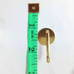 高品質　ポニーフック金具　丸皿　素材　18mm35mm ゴールド　 12個セット　ハンドメイド素材 5枚目の画像