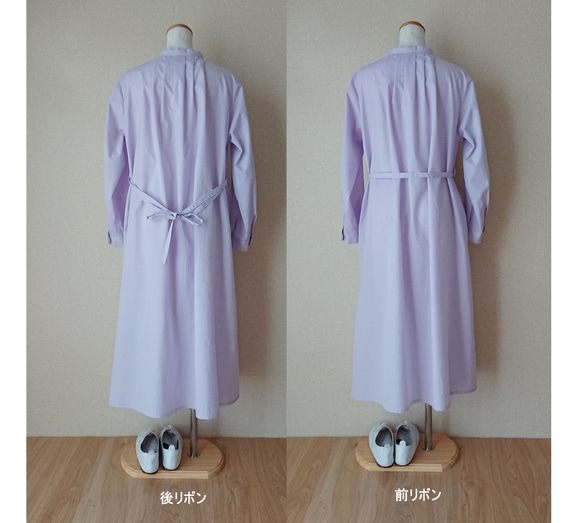 ２WAYコットンタックワンピース　Lavender 3枚目の画像