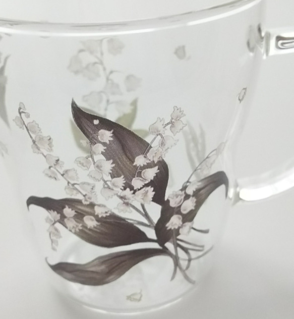 鈴蘭の耐熱ガラスマグカップ 1個 5枚目の画像
