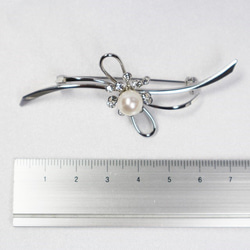 【さくら様オーダー商品】アコヤパールブローチ（7.5mm珠） 5枚目の画像