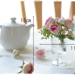 母の日ギフト【Creema限定】フェイクウォーター・グラデーションピンクとシェルピンクのコロンと可愛いバラのミニブーケ　 11枚目の画像