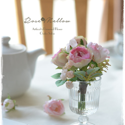 母の日ギフト【Creema限定】フェイクウォーター・グラデーションピンクとシェルピンクのコロンと可愛いバラのミニブーケ　 9枚目の画像