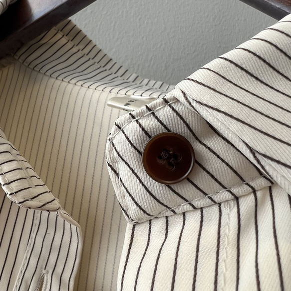 ブラウス レディース 長袖 カジュアル ラウンドカラ― シャツ ファッション ストライプ WFT120 15枚目の画像