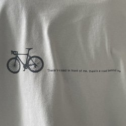 『2024新作』【ユニセックス 】bicycleプリント ビッグシルエット ロングスリーブTシャツ【ホワイト】 15枚目の画像