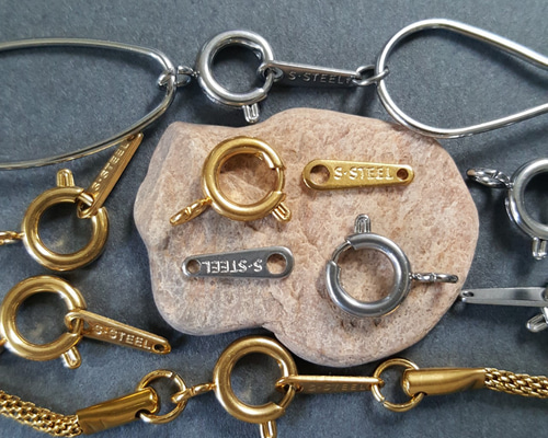 はき様 リクエスト 4点 まとめ商品　サージカルステンレス 2set] オールステンレス製 引き輪 ヒキワ 金具 留め具 8mm