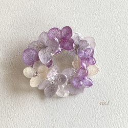 再販14【rie.t】梅雨　紫陽花サークルブローチ 2枚目の画像
