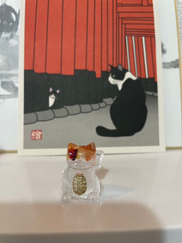 (creema限定) 母の日ギフト ねこちゃん  ルチル 新築祝い 記念日 猫好き 誕生日 開店祝い オルゴニャイト 7枚目の画像