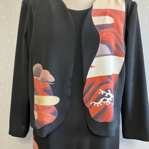No.110留袖ドレス ノースリーブとボレロ(カーブ)L L〜3Lサイズ15