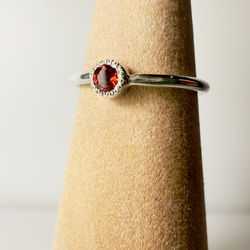 ガーネット　ミル打ちリング　silver925 ミルグレイン 1枚目の画像