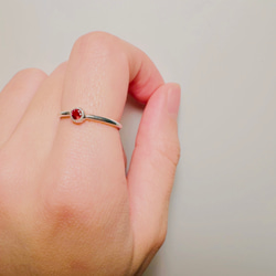 ガーネット　ミル打ちリング　silver925 ミルグレイン 3枚目の画像