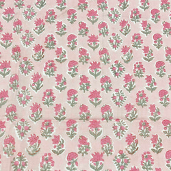 【50cm単位】くすみピンクスモールフラワー　インド　ハンドブロックプリント生地  コットン 3枚目の画像