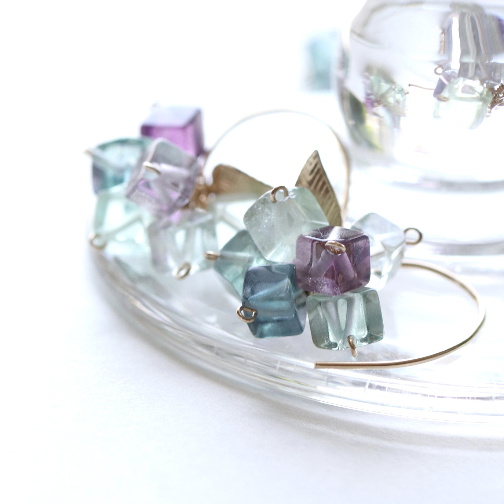 紫陽花ピアス 天然石 14Kgf ピアス/イヤリング /アレルギー対応 --Blooming Hydrangea--