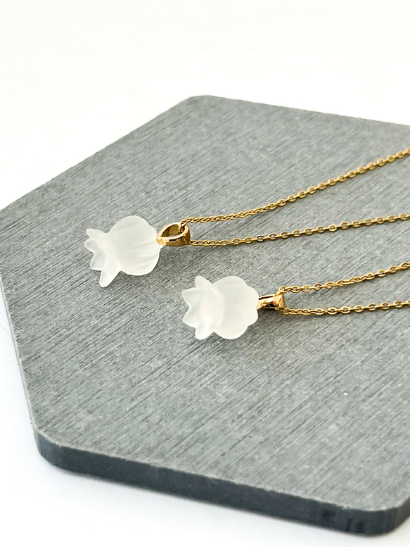 水晶すずらんのネックレス/母の日/天然石 ネックレス・ペンダント