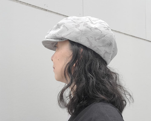 まんまるキャスケット ハンチング カモフラ アイスグレー さらっと