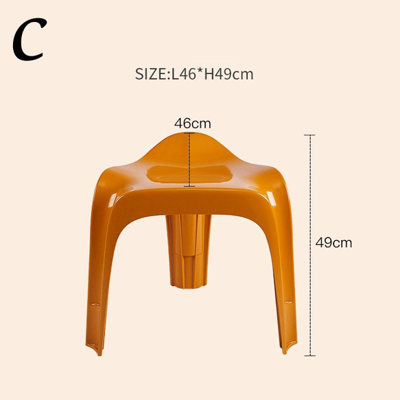 プラスチック チェア 椅子 スツール 積み重ね スタッキング シンプル 背もたれ無 リビング ダイニング ch-1190 4枚目の画像