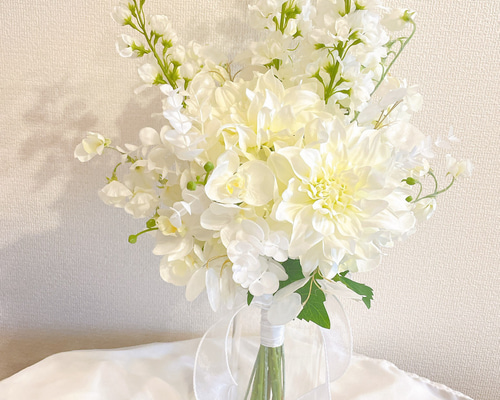 結婚式 ダリア アンスリウム　胡蝶蘭　アーティシャルフラワーウェディングブーケ d61062b219e596b247298aa8f83b31