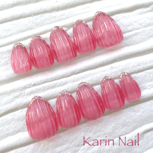 バカラネイル ニュアンスネイル ワンカラー ゴールド ジェルネイル  