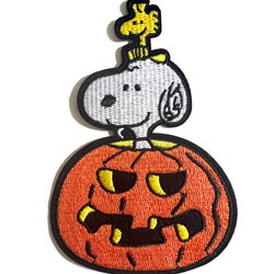 ハロウィン かぼちゃ スヌーピー アイロンワッペン 1枚 2枚目の画像