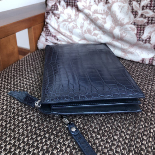 厳選クロコダイルレザー 本革ワニ革 セカンドバッグ クラッチバッグ