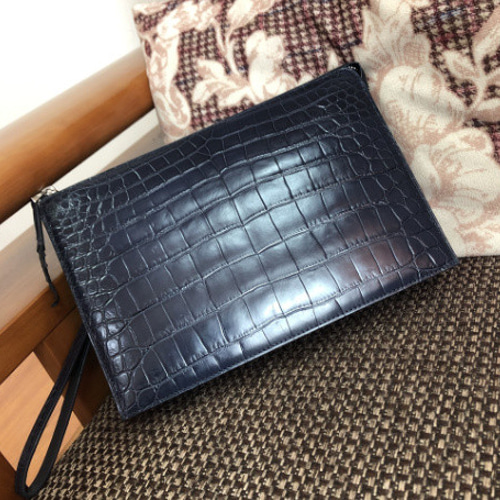 厳選クロコダイルレザー 本革ワニ革 セカンドバッグ クラッチバッグ