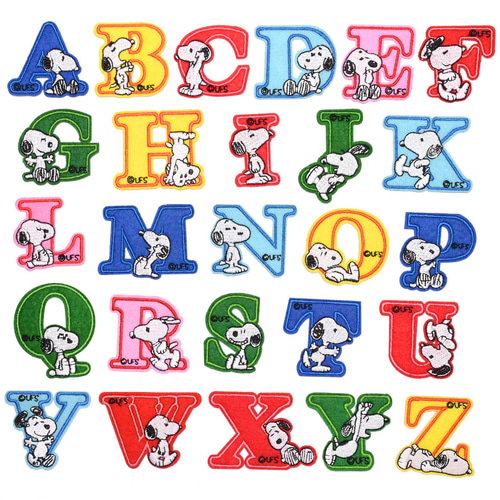 スヌーピー アルファベット アイロンワッペン 1枚 ワッペン 