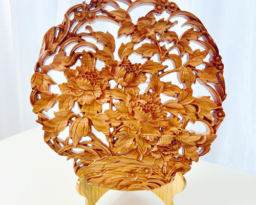 天然木製漆塗 刳り盆 草花図変わり蒔絵 折敷膳 5枚セット アソベ