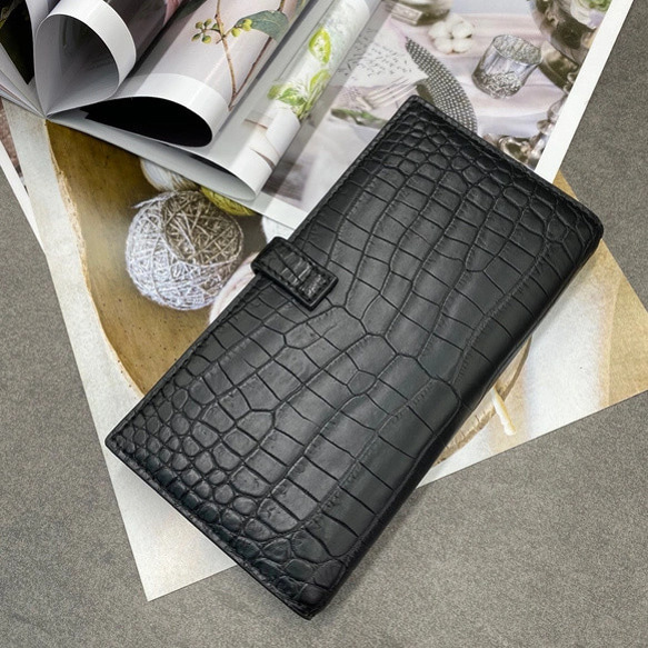 クロコダイル レザー ワニ革 本革 長財布 二つ折り財布 ビジネス財布 センターカット 一枚革 9色選択可 二つ折り財布 一枚革 クロコダイル ワニ革 本革 ビジネス財布 9色選択可 レザー センターカット 長財布 K1671749832(12900円)