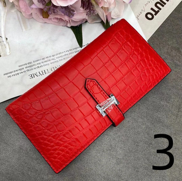 クロコダイル レザー ワニ革 本革 長財布 二つ折り財布 ビジネス財布 センターカット 一枚革 9色選択可 二つ折り財布 一枚革 クロコダイル ワニ革 本革 ビジネス財布 9色選択可 レザー センターカット 長財布 K1671749832(12900円)